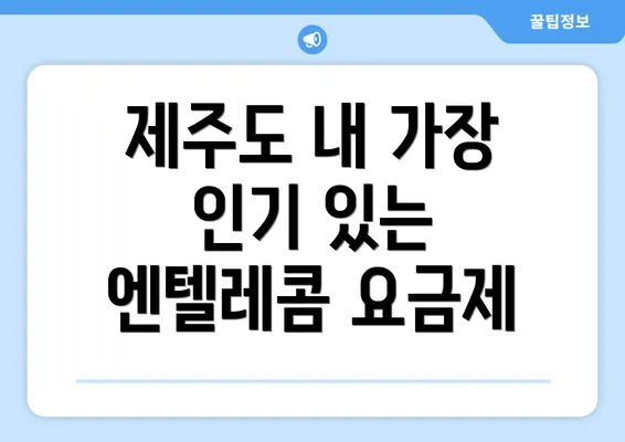 제주도 내 가장 인기 있는 엔텔레콤 요금제