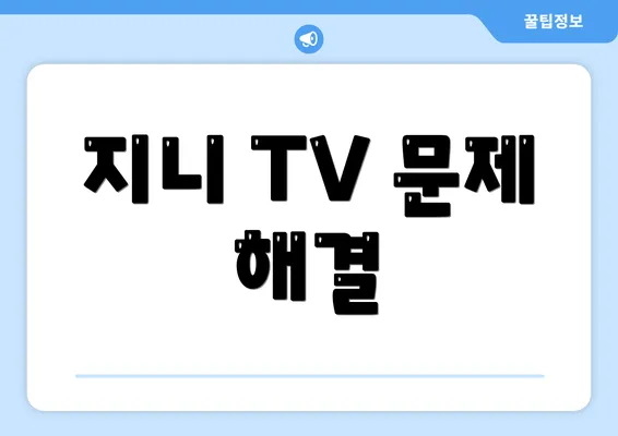 지니 TV 문제 해결