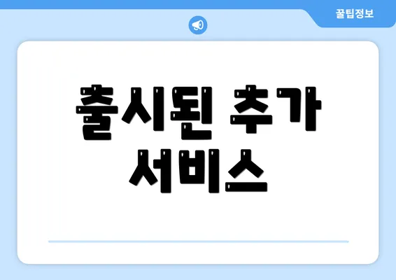 출시된 추가 서비스