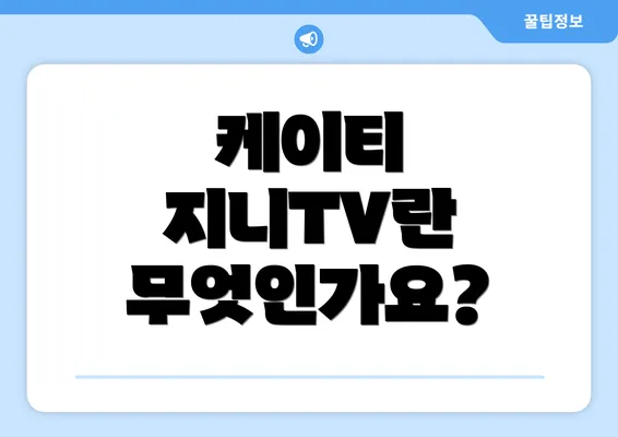 케이티 지니TV란 무엇인가요?