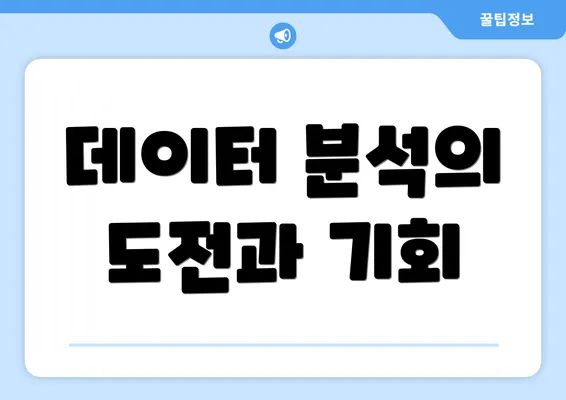 데이터 분석의 도전과 기회