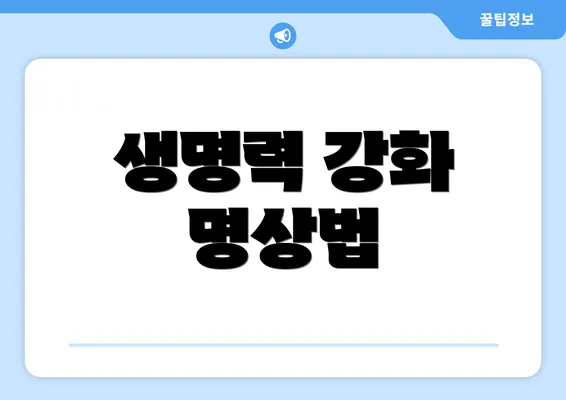 생명력 강화 명상법