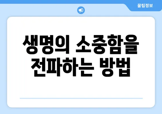 생명의 소중함을 전파하는 방법