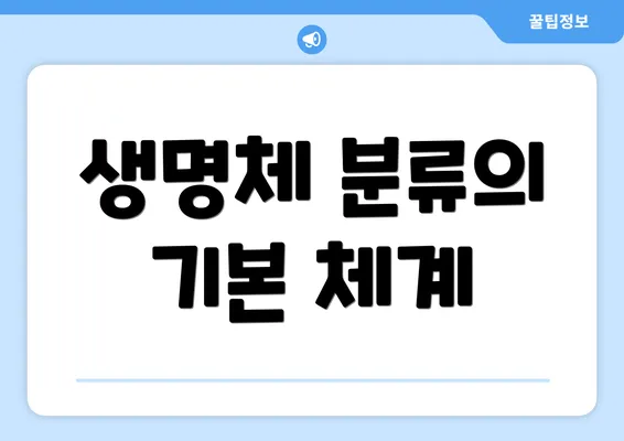 생명체 분류의 기본 체계