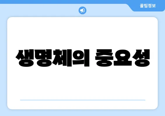 생명체의 중요성