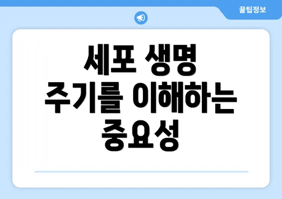 세포 생명 주기를 이해하는 중요성