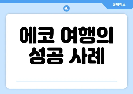 에코 여행의 성공 사례