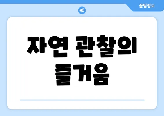 자연 관찰의 즐거움