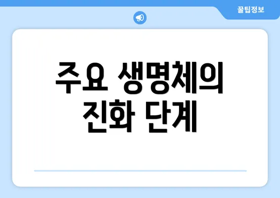 주요 생명체의 진화 단계