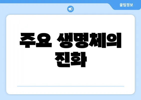 주요 생명체의 진화