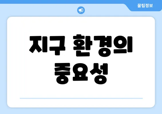 지구 환경의 중요성