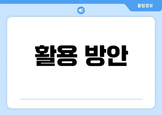 활용 방안