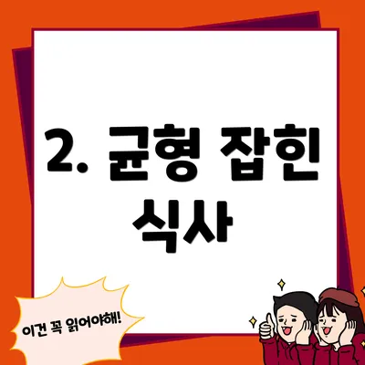 2. 균형 잡힌 식사