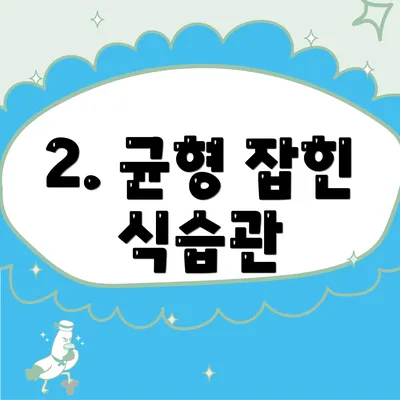 2. 균형 잡힌 식습관