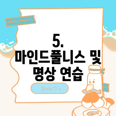5. 마인드풀니스 및 명상 연습