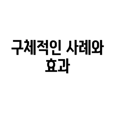 구체적인 사례와 효과