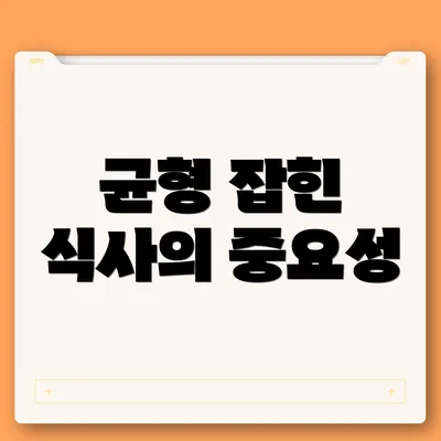 균형 잡힌 식사의 중요성