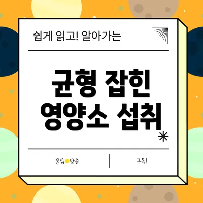 균형 잡힌 영양소 섭취
