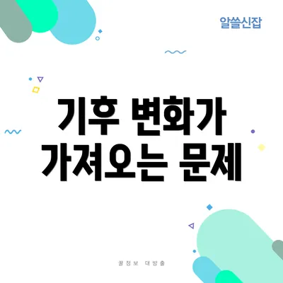 기후 변화가 가져오는 문제