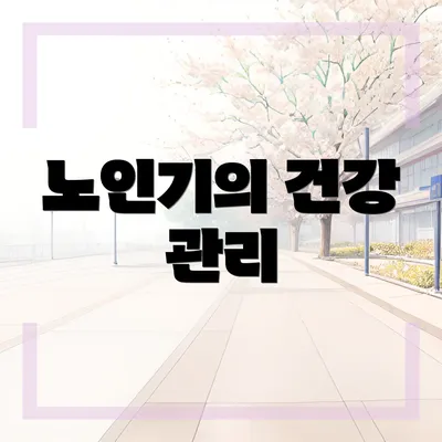 노인기의 건강 관리