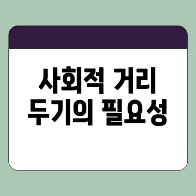 사회적 거리 두기의 필요성