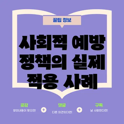 사회적 예방 정책의 실제 적용 사례