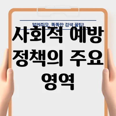 사회적 예방 정책의 주요 영역