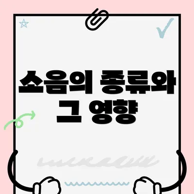 소음의 종류와 그 영향