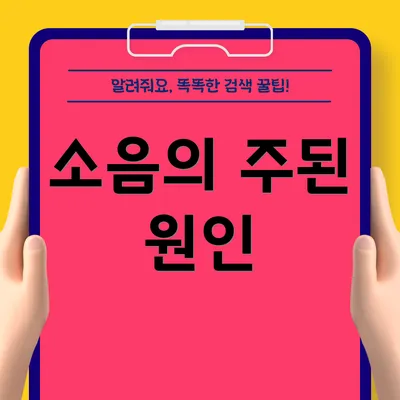 소음의 주된 원인