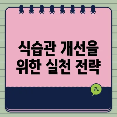 식습관 개선을 위한 실천 전략
