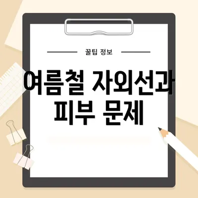 여름철 자외선과 피부 문제