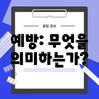 예방: 무엇을 의미하는가?