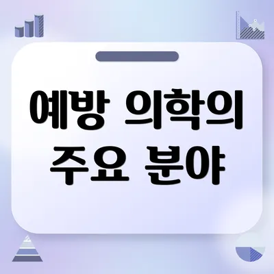 예방 의학의 주요 분야