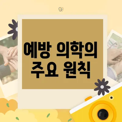 예방 의학의 주요 원칙