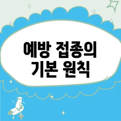 예방 접종의 기본 원칙