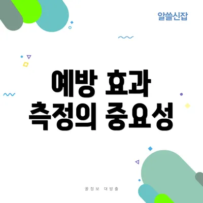 예방 효과 측정의 중요성