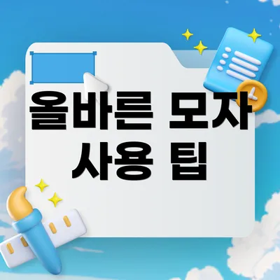 올바른 모자 사용 팁