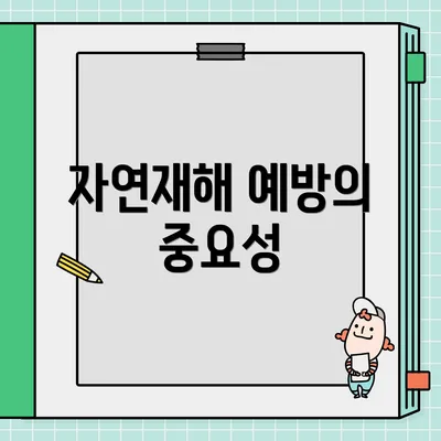 자연재해 예방의 중요성