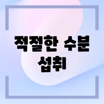 적절한 수분 섭취
