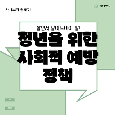 청년을 위한 사회적 예방 정책