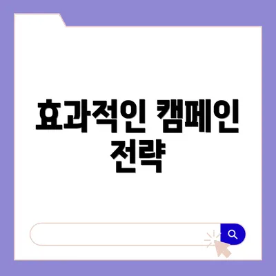 효과적인 캠페인 전략