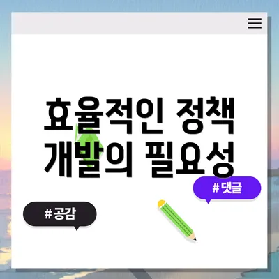 효율적인 정책 개발의 필요성