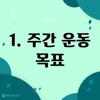 1. 주간 운동 목표