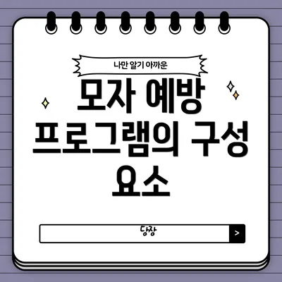 모자 예방 프로그램의 구성 요소