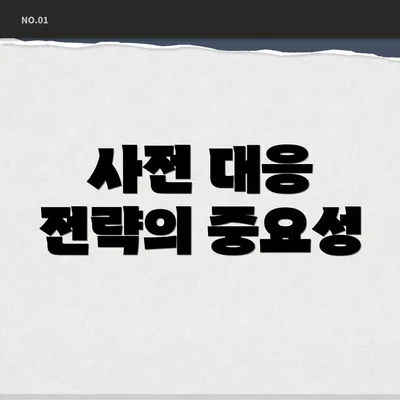 사전 대응 전략의 중요성