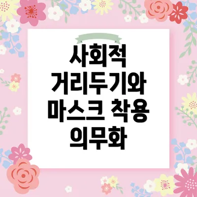 사회적 거리두기와 마스크 착용 의무화