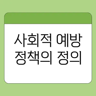 사회적 예방 정책의 정의