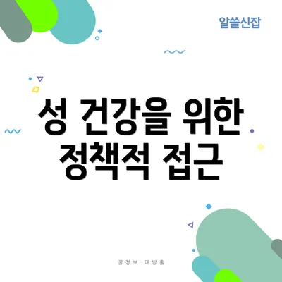 성 건강을 위한 정책적 접근