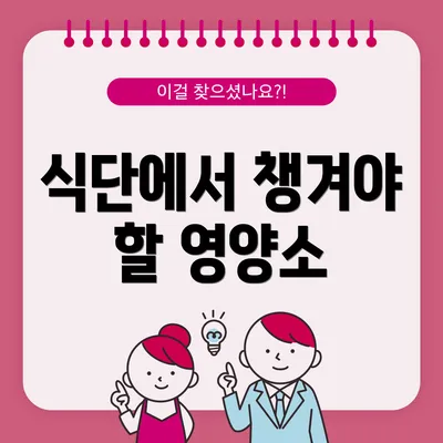 식단에서 챙겨야 할 영양소