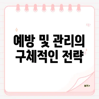 예방 및 관리의 구체적인 전략